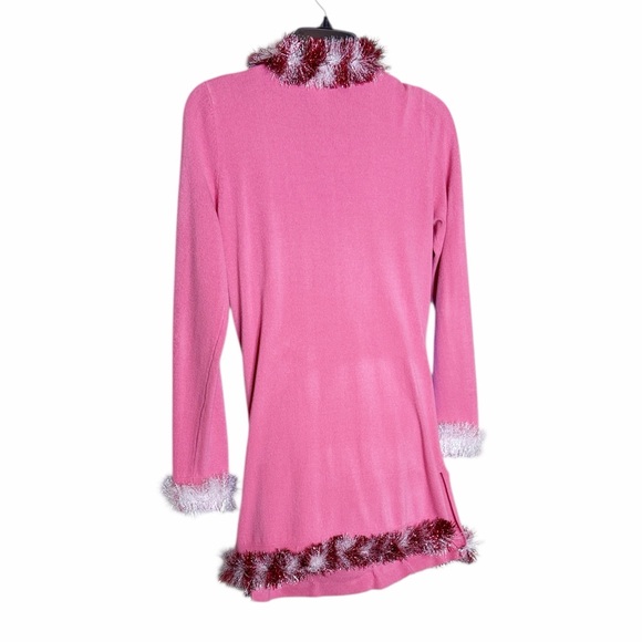 Festive Pink Snow globe Ugly Christmas Sweater with Lights - Picture 2 of 11